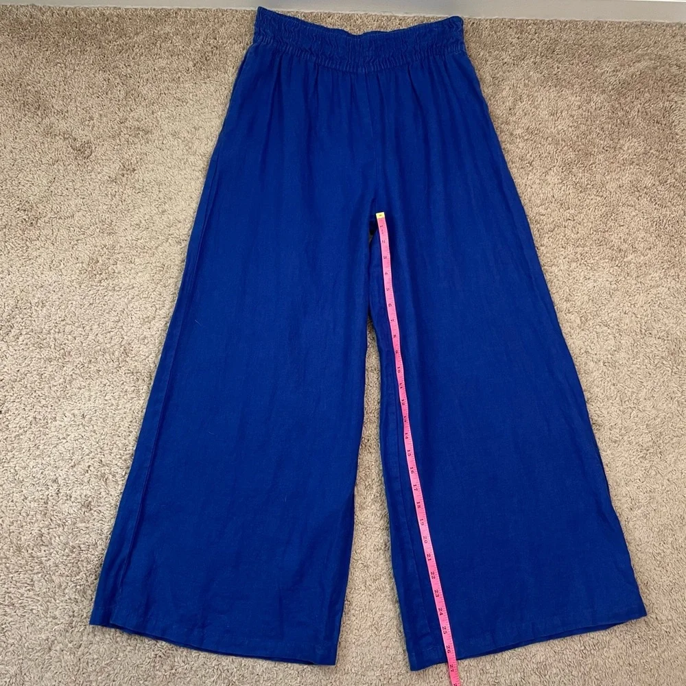 Anthropologie The Somerset Pull-On Pants: Linen Edition in Cobalt Blue Size MT - Picture 13 of 16